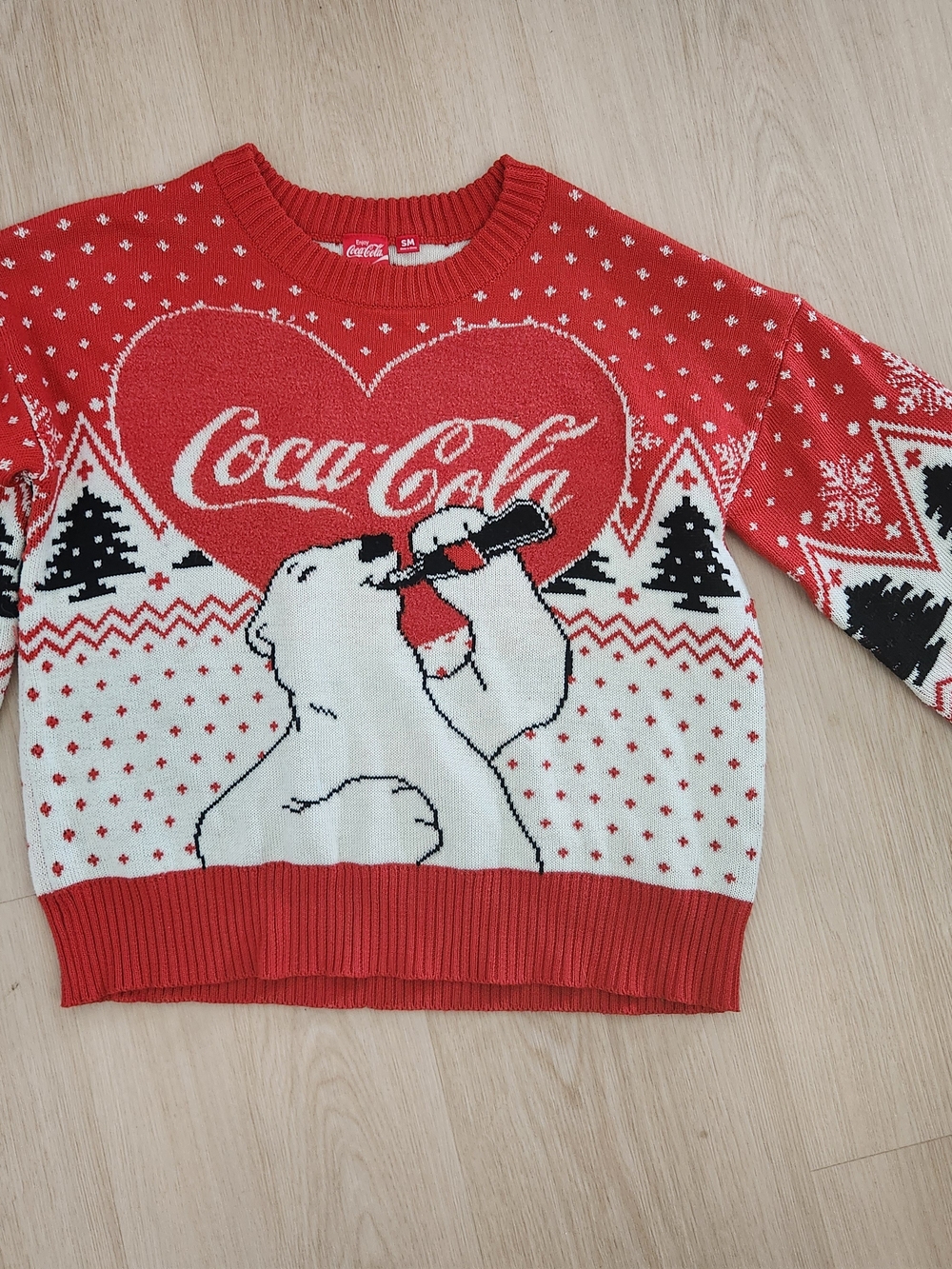 Coca Cola Red & White Polar Bear Crewneck Holiday Sweater